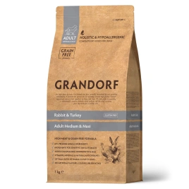 Сухой корм Grandorf Rabbit & Turkey Med & Maxi для взрослых собак средних и крупных пород, 1 кг