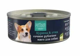 Влажный корм Petibon Smart Chicken & Duck для собак, рубленое мясо, с курицей и уткой, 100 г