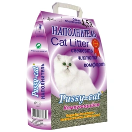 Наполнитель Pussy-Cat комкующийся для кошачьих туалетов, 4,5 л