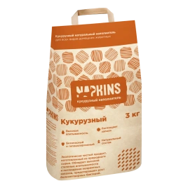 Наполнитель Napkins для кошачьего туалета, кукурузный, 4,2 л