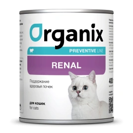 Влажный корм Organix Preventive Line Renal для кошек поддержание здоровья почек у взрослых кошек, 400 г