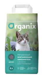 Наполнитель Organix для кошачьего туалета, впитывающий для кошачьего туалета, с ароматом атлантического бриза, 8 л