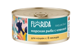 Влажный корм FLORIDA Rabbit & Lingonberry для взрослых кошек из кролика, с брусникой, 100 г