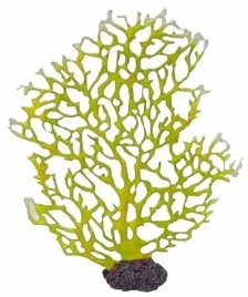 Декорация Fauna Int коралл желтый, 22 см х 5 см х 27 см