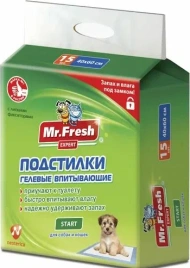Подстилки Mr.Fresh Start Expert для ежедневного применения, 15 шт, 40 см х 60 см