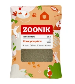 Наполнитель Зооник для кошачьих туалетов, комкующийся, 20 л