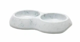 Миска SAVIC Delice Double Marble для животных, мраморно-серая с белым, пластиковая, 2 шт, 0,2 л