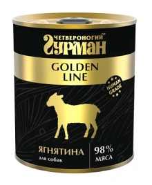 Влажный корм Четвероногий Гурман Золотая линия Lamb для собак, ягненок натуральный в желе, 340 г
