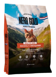 Сухой корм NERO GOLD Salmon & Vegetables для кошек и котят, с лососем и овощами, 400 г