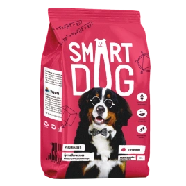 Сухой корм Smart Dog Lamb & Vegetables для взрослых собак крупных пород, с ягненком и овощами, 800 г