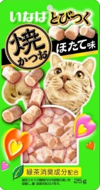 Лакомство Inaba Tobitsuku Yaki Katsuo запеченное для кошек, с морским гребешком, 25 г