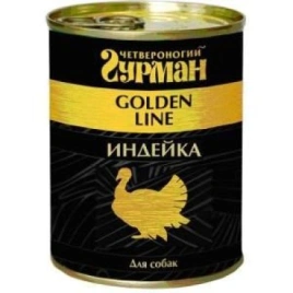 Влажный корм Четвероногий Гурман Золотая линия Turkey для собак, индейка натуральная в желе, 340 г