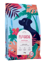 Сухой корм FLORIDA Small Puppy Lamb & Pear для щенков малых пород, с ягненком и грушей, 3 кг