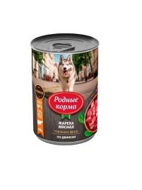 Влажный корм Родные корма для собак, жареха мясная по-двински, 410 г