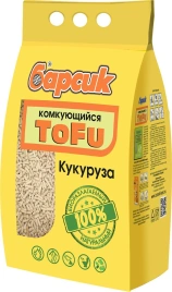 Наполнитель Барсик для кошачьих туалетов, комкующийся Tofu кукурузный, 4,54 л