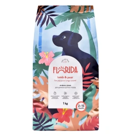 Сухой корм FLORIDA Maxi Junior Lamb & Pear для щенков крупных пород, с ягненком и грушей, 1 кг