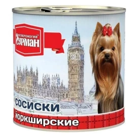 Влажный корм Четвероногий Гурман для собак, Сосиски Йоркширские, 240 г