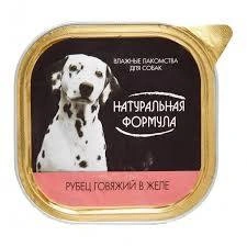 Влажный корм Натуральная Формула Beef для собак, рубец говяжий в желе ламистер, 300 г