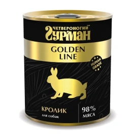 Влажный корм Четвероногий Гурман Золотая линия Rabbit для собак, кролик натуральный в желе, 340 г
