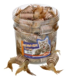 Игрушка NOBBY для кошек, с перьями, катушка, 5 см