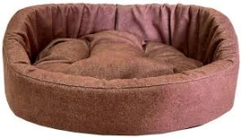 Лежак Homepet для домашних животных, Микровелюр Leather №4 мокка, 64 см х 50 см х 18 см