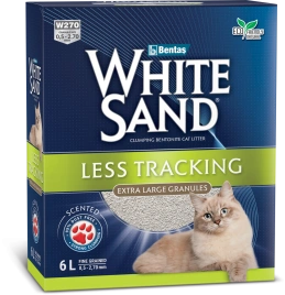 Наполнитель White Sand для кошачьего туалета, комкующийся "Не оставляющий следов" с крупными гранулами, 6 л