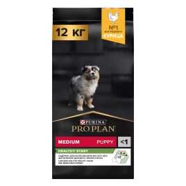 Сухой корм PRO PLAN Chicken для щенков средних пород, с высоким содержанием курицы, 12 кг