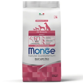 Сухой корм Monge Dog Speciality Line Monoprotein All Breeds Beef & Rice для взрослых собак всех пород с говядиной и рисом, 2,5 кг
