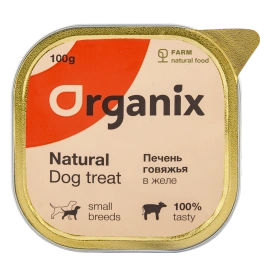 Влажное лакомство Organix для собак печень говяжья в желе, измельченная
