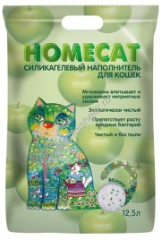 Наполнитель Homecat для кошачьих туалетов, Яблоко силикагелевый с ароматом яблока, 12,5 л