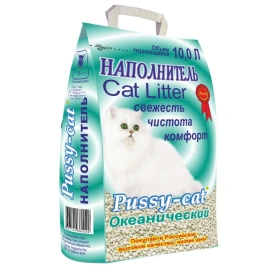 Наполнитель Pussy-Cat океанический впитывающий для кошачьих туалетов, 10 л