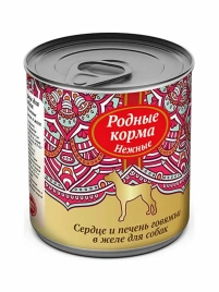 Влажный корм Родные корма нежные сердце и печень говяжьи в желе Heart, Liver & Beef для собак, 240 г