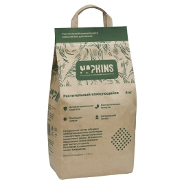 Наполнитель Napkins для кошачьего туалета, растительный комкующийся, 14.5 л