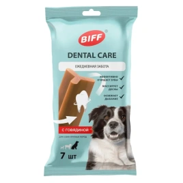 Лакомство Biff Dental Care для собак крупных пород с говядиной, 270 г