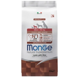 Сухой корм Monge Dog Speciality Line Monoprotein Mini Lamb & Rice для щенков и беременных собак мелких пород с мясом ягненка и рисом, 2,5 кг