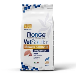 Диетический корм Monge VetSolution Dog Urinary Struvite для собак, при заболеваниях мочеполовой системы и струвитном течении МКБ, 2 кг