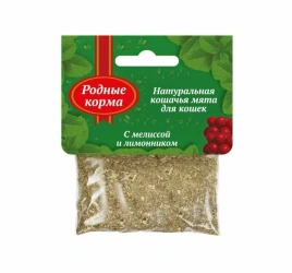 Кошачья мята Родные корма с мелиссой и лимонником, 15 г