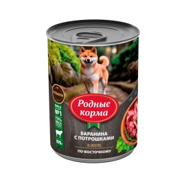 Влажный корм Родные корма Mutton & Giblets для собак, баранина с потрошками в желе по-восточному, 970 г