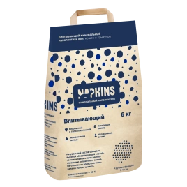 Наполнитель Napkins для кошачьего туалета, впитывающий, 12 л