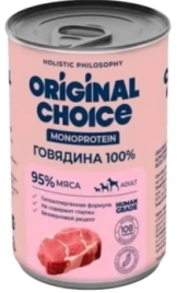 Влажный корм ORIGINAL CHOICE Monoprotein Adult Beef для собак всех пород, с говядиной, 340 г