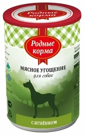Влажный корм Родные корма Lamb мясное угощение для собак, с ягненком, 340 г