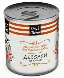 Влажный корм Dog`s Menu для взрослых собак деволяй из птицы, 750 г
