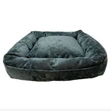 Лежак Homepet Plush для домашних животных, темно-зеленый квадрат, 50 см х 45 см х 15 см