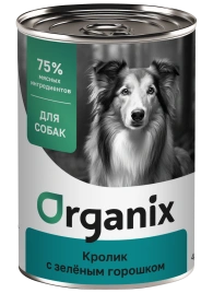 Влажный корм Organix Preventive Line Rabbit для собак Кролик с зеленым горошком, 400 г