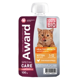 Влажный корм AWARD Healthy Growth Chicken для котят с курицей, 100 г