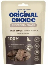 Лакомство ORIGINAL CHOICE для собак, печень говяжья, 55 г