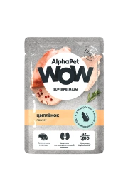 Влажный корм ALPHAPET WOW Superpremium для взрослых кошек цыпленок, 85 г