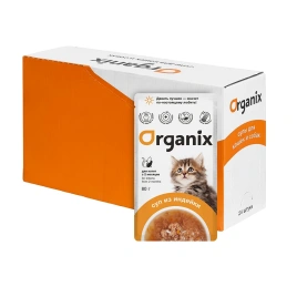 Влажный корм Organix Preventive Line суп Turkey, Vegetables & Rice для котят, с индейкой, овощами и рисом, 80 г
