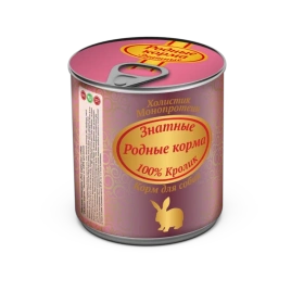 Влажный корм Родные корма знатные Rabbit для собак, с кроликом, 340 г