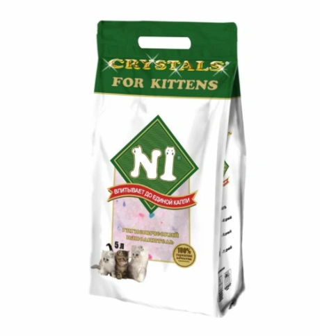 Наполнитель №1 Crystals for Kittens для котят, силикагелевый, для кошачьих туалетов, 5 л фото 1